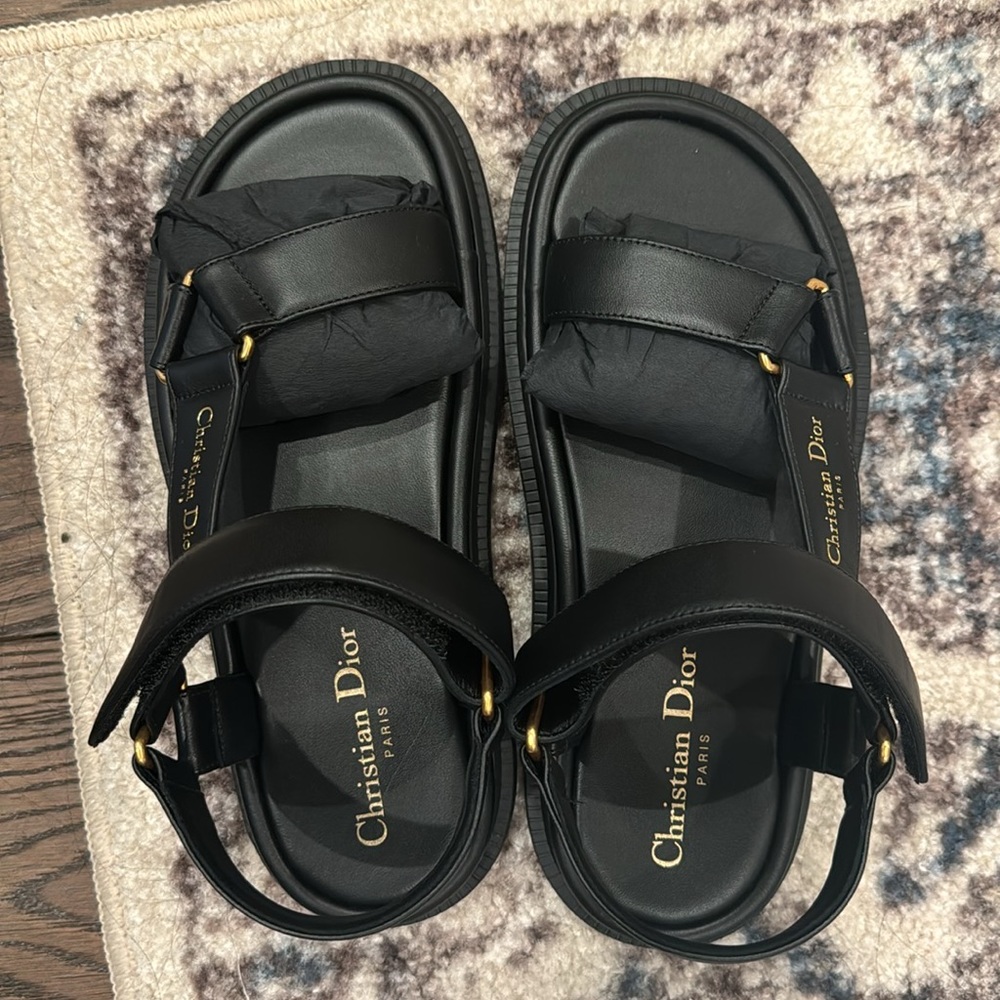 Dior D-Wave Leather Sandal 37.5 - Picture 4 of 4
